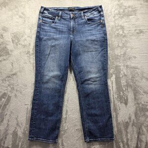 Silver Jeans Suki Capri Jeans Womens 36 Blue Mid Rise Stretch Denim Western